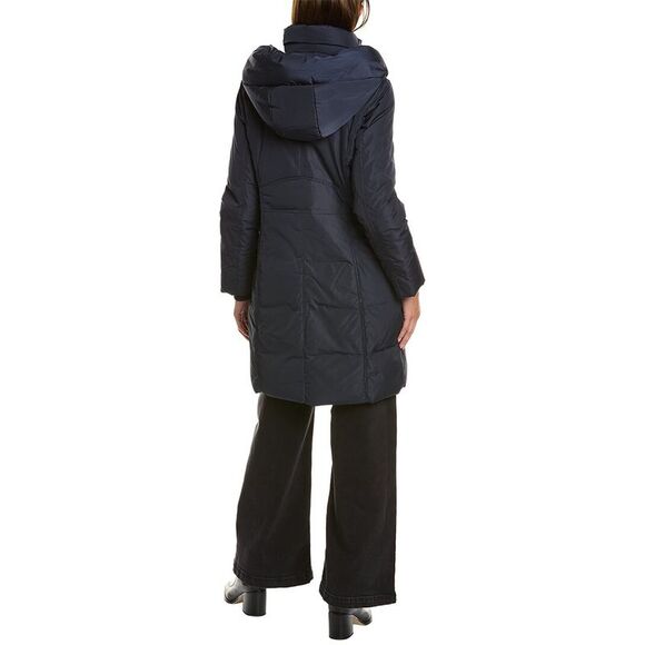 Cole Haan Womens  Signature Taffeta Down Coat, Blue - Picture 2 of 5